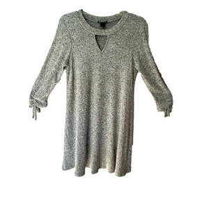 IZ Byer Grey Heathered Keyhole Sweater Dress Size L